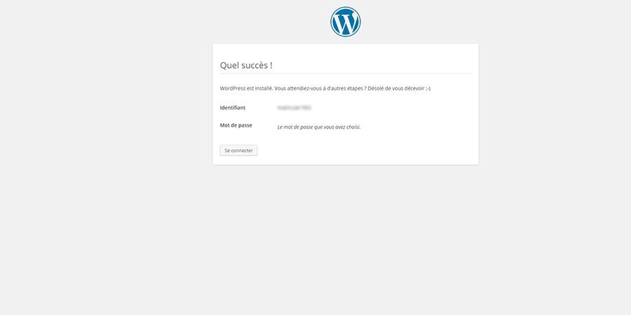 installer wordpress étape 5